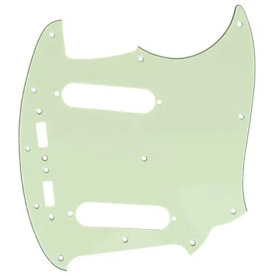 Image of Musiclily Pro 12 Hole Guitar Pickguard for JPN Fender Japan Mustang, 3Ply Mint Green