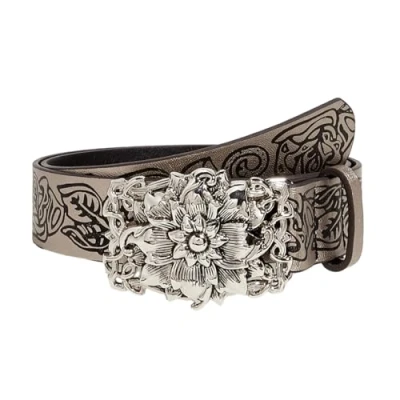 Image of X Institute Pu Waist Belts With Carved Flower Buckle Gothic Adjustable Belt Woman Girls Jeans Dress Skirt Coat Waistband For Women Men Engraved