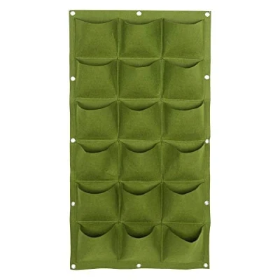 Image of TOPINCN Planting Bag, Vertical Garden Wall Hanging Mount Balcony Plant Grow Bag for Herbs Vegetables and Flowers, 18/15/12/7 Pockets (18 Pockets)