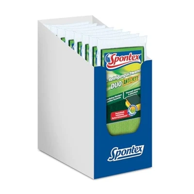 Image of Spontex Cleaning Sponge, Polyurethane (PU), Green or Pink, 8 x 3er Pack