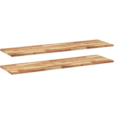 Image of vidaXL Floating Shelves 2 pcs 160x40x2 cm Oil Finished Solid Wood Acacia