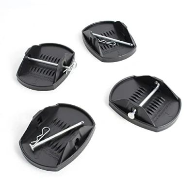 Image of XPOtool 4x Caravan Jack Pads 180x145mm with Metal Pins Universal Trailer Motorhome Stabilise Feet