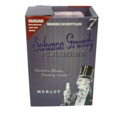 Image of Solomon Grundy Platinum 7 Day Wine Kit 30 Bottle Merlot Home Made Homebrew
