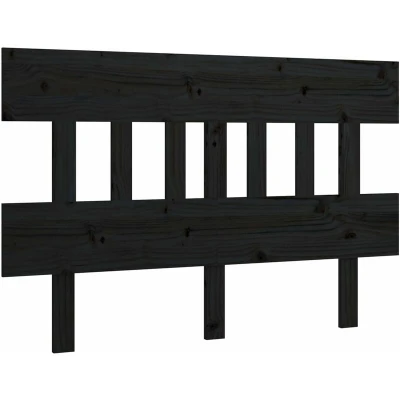 Image of vidaXL Bed Headboard Black 123.5x3x81 cm Solid Wood Pine