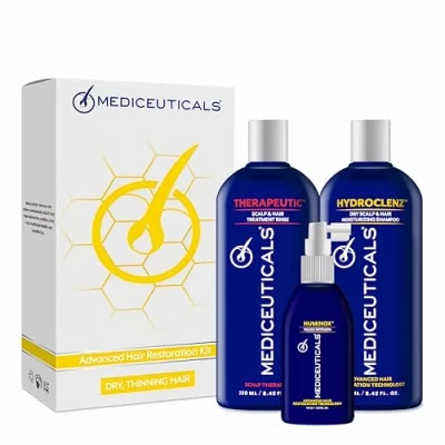 Image of Mediceuticals Advanced Hair Restoration Kit for Dry, Thinning (3 Piece Box Set)