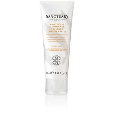 Image of Sanctuary Spa Face Cream, Protect and Illuminate Moisture Lotion SPF 15, Moisturiser, 75 ml