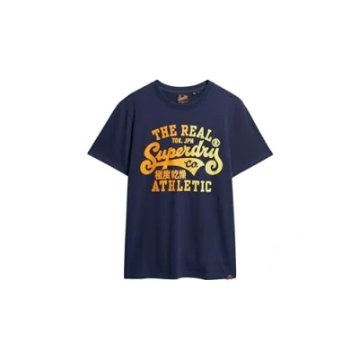 Image of Superdry Mens Reworked Classics Graphic T Shirt Navy (UK, Alpha, XL, Regular, Navy)