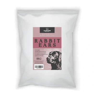 Image of Copdock Mill Rabbits ears for dogs Natural dog treats without Fur 1Kg Bulk bag Improves dental hygiene and the overall health of your