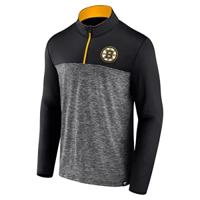 Image of Fanatics NHL Boston Bruins Iconic Defender Troyer 1/4 Zip Jacket L