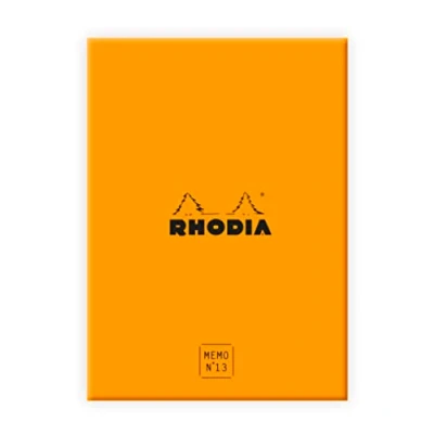 Image of RHODIA 194054C Memo Pad Box N13 Orange A6 11.5 x 16 cm Dot (Dotted) 240 Sheets 80g/m Practical and Compact Rhodiatime Collection