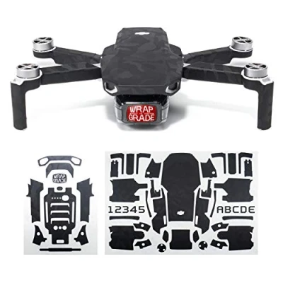 Image of Wrapgrade Skin Sticker compatible with DJI Mavic Mini (BLACK BUMPY CAMO)