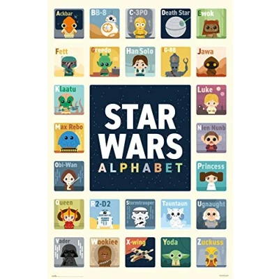 Image of Grupo Erik Star Wars Alphabet Poster 36 x 24 inches / 91.5 61 cm Shipped Rolled Up Cool Posters Art &amp; Prints Wall
