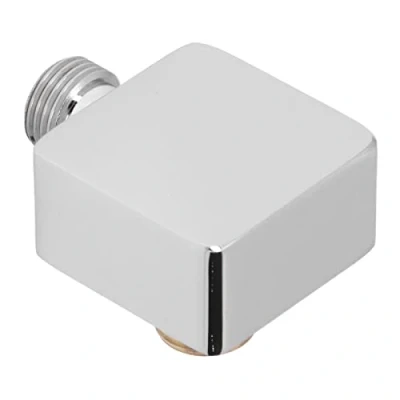 Image of Chrome Wall Supply Elbow, G 1/2 Square Shower Hose Connector, Drop Ell mounted Union Water Outlet Connector for Handheld Handshower