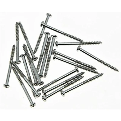 Image of KAISH 20x Chrome Bass Pickup Mounting Screws for Precision P J or P90 Soap Bar Pickups
