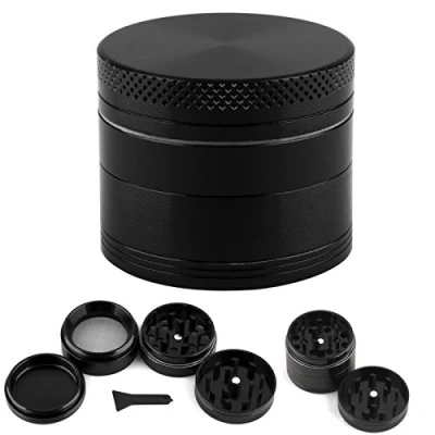 Image of CellDeal Herb Grinder Mill Metal Aluminium Teeth Compact 40mm 4 Part Black