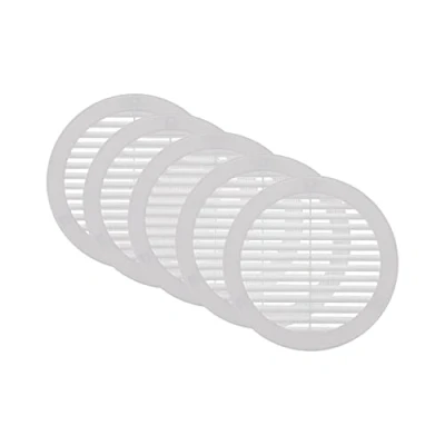 Image of Vent Systems Ø150 mm / 6&#039;&#039; Inch White Soffit Cover with Flange Pack of 5 Round Air Louver Grille Built in Insect Screen HVAC Vents for Bathroom, Home Office, Kitchen
