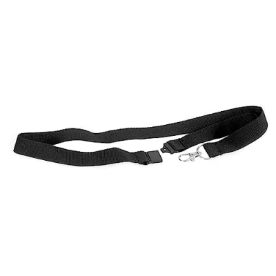 Image of EUROPEL Textile Lanyard 20mm with Neck Strap and Metal Clip for ID Badge Holder, 10 Pack, 121275, Black