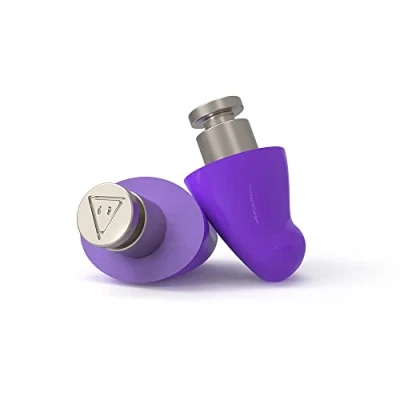 Image of Flare Earshade Pro Earplugs Block Sound Aerospace Titanium &amp; Super Soft Memory Foam Violet