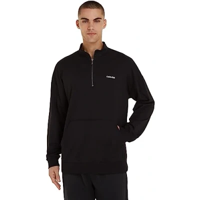 Image of Calvin Klein Men&#039;s L/S Quarter Zip 000nm2299e Heavyweight Sweatshirts, Black (Black), M