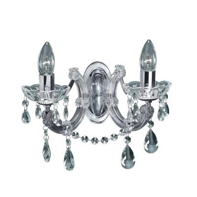Image of 399 2 Marie Therese Chrome Crystal Wall Light