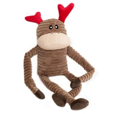 Image of ZippyPaws Holiday Crinkle Squeaky Plush Dog Toy (Reindeer, Large)