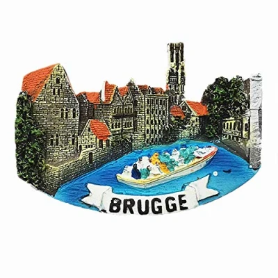 Image of 3D Bruges Belgium Fridge Magnet Tourist Souvenir Gift Collection Home &amp; kitchen Decoration Magnetic Sticker Brugge Refrigerator