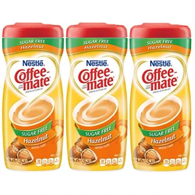 Image of Nestle Coffee Mate Sugar Free Hazelnut 3 x 289g tubs