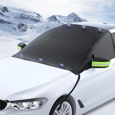 Image of MOIKOTLR Car Windscreen Cover, for Jeep Renegade 2015 2024 2025 Winter Frost Protector Ice Protection Cover Snow Protective Cover,A