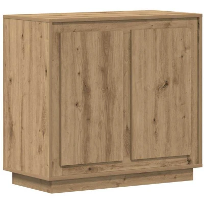 Image of vidaXL Sideboard/Buffet Solid Oak Wood, Sliding Doors, Dining/Living Room, Contemporary Design