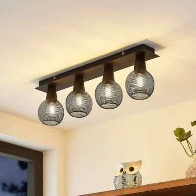 Image of Lindby Zerda ceiling lamp, lattice, four bulb