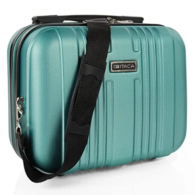 Image of ITACA Vanity Case Hard Shell Durable and Lightweight Beauty Box Stylish Inexpensive Large Travel Makeup Made of Materials Design Distributed, Acquamarine