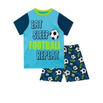 Image of Harry Bear Boys Short Pyjamas Football Blue 7 8 Years