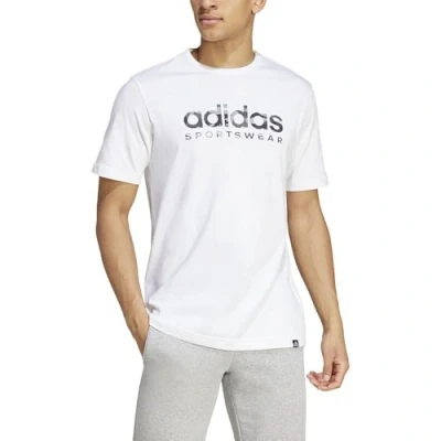 Image of adidas Men&#039;s CAMO Linear Graphic TEE, White/Grey, M Tall