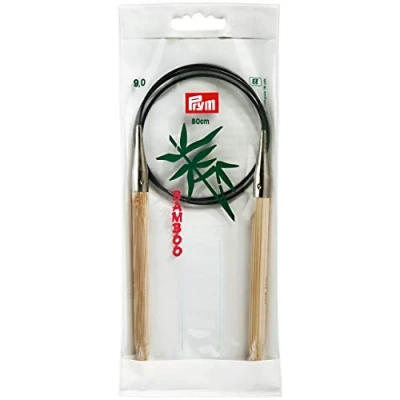 Image of Prym 80 cm x 9 mm Circular Knitting Pins, Bamboo