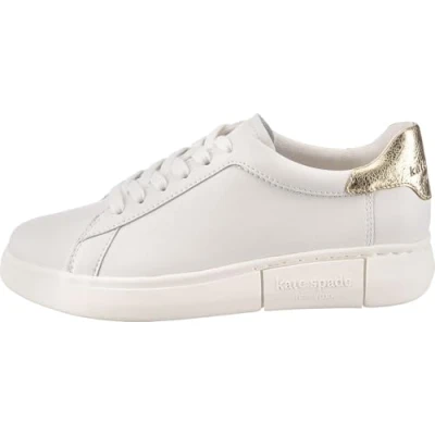 Image of kate spade new york LIFT Trainers, Women&#039;s, Size: 8, Optic white/gold Calfskin