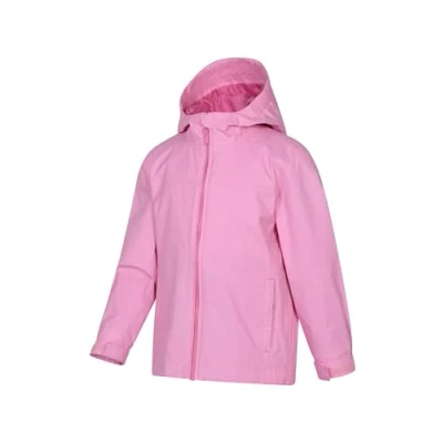 Image of Mountain Warehouse Torrent Kids Waterproof Rain Jacket Taped Seams Raincoat, Lightweight, Breathable, Girls &amp; Boys Rainwear For Autumn, Winter, Wet Weather Pink Size 7 8 Years