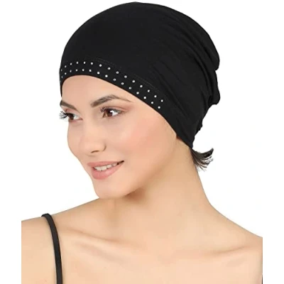 Image of Deresina Headwear Jewelled Cap (Black One Size)