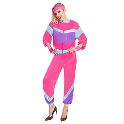 Image of (PKT) (9905799) Adult Ladies 80s Shell Suit Woman Costume (Extra Large)