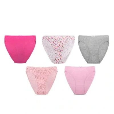 Image of Anucci Ladies 5 Pack High Leg Briefs (UK, Numeric, 12, Regular, Pink Mix)