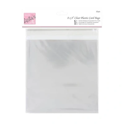 Image of Anita&#039;s Card Bag, 220 x 220mm, Clear, Pack of 50, Plastic Protection for Home, Art, Craft, Cardmaking