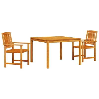 Image of vidaXL 3 Piece Garden Dining Set Made of Solid Acacia Wood
