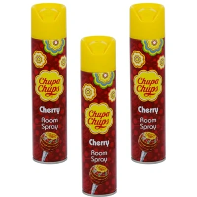 Image of Chupa Chups Room Spray Air Freshener Cherry (Pack of 3) 3x300ml With A FREE Fridge Magnet