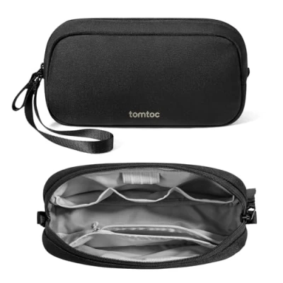 Image of tomtoc Cable Organiser Bag Travel Pouch Water Resistant Accessory Cord for Essentials, Tech Accessories Carry Storage Power Bank, Charger, Airpods, USB, Pocket 3, Daily Items