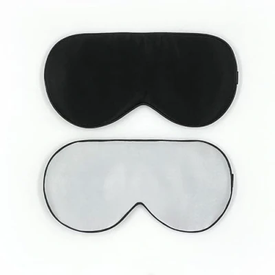Image of townssilk 2 pcs 100% Silk Sleep mask with Adjustable Strap,Comfortable and Super Soft Eye Including 1 pc Balck Silver
