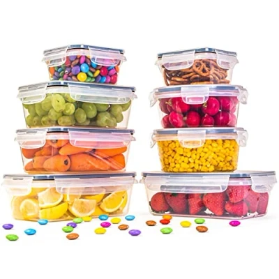 Image of nuovva Airtight Food Storage Containers Set Plastic with Lids Leak Proof Pantry &amp; Kitchen Meal Prep Sets 16pcs (8 + 8 Lids)