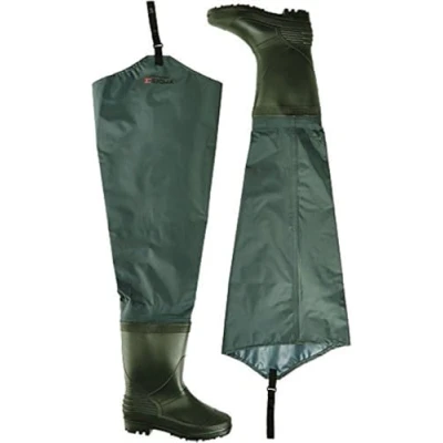 Image of Shakespeare Sigma Nylon Hip Wader, Overalls, Waders, For Wading , Fly Fishing Hunting Muck Work, Unisex, Grey/Green, EU 44 UK 10 US 11