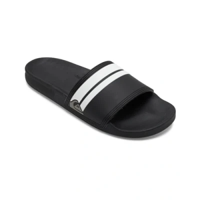 Image of Quiksilver RIVI Slide Pool slides, Men&#039;s, Size: 8, Black/white Synthetics