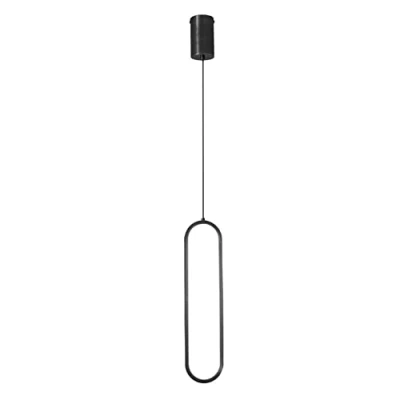 Image of Minimalist Pendant Light, Modern Ceiling Light Kitchen Island Lighting Metal LED Hanging Fitting Fixture for Living Room Bedroom Bedside Dining Bar (Black, White Light)