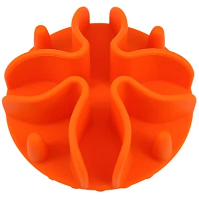 Image of Slow Feeder Dog Bowl Insert,Doweiss Silicone for Cat Puppy Pet with Stong Suction Cups Bowls Eating (Small, Orange)
