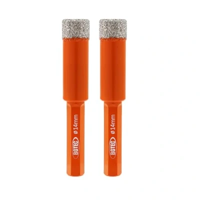 Image of BGTEC Dry Diamond Drill Bits 2pcs 14mm Hex Shank for Granite Marble Porcelain Tile Ceramic